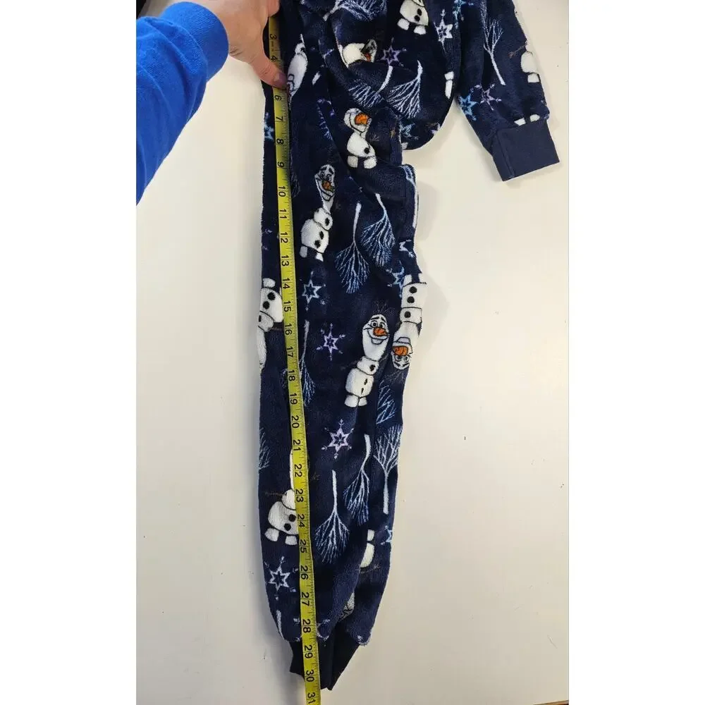 Frozen size small S unisex one piece zip up hooded pajama lounge Christmas ^ - Picture 4 of 7